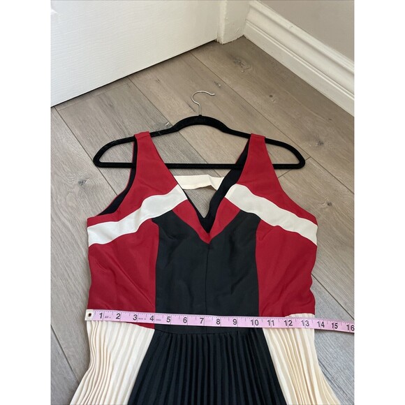 NWT Anthropologie Maeve Pleated Colorblock Midi Dress Size 8 READ - Picture 8 of 10